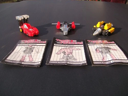 TRANSFORMERS ALL 3 1984 MAIL-ORDER POWERDASHERS CYBERTRONIC CAR / JET / DRILL