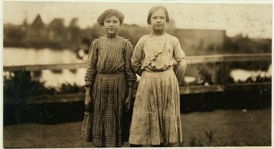 Easthampton Massachusetts 1912 Two Young Spinners Leaving Cotton Mill