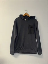 Adidas Men’s Pullover Sweater Sz Med Gray Base Layer Athletic Hoodie Winter Gym