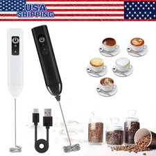 Electric Milk Frother Handheld Drink Foamer Coffee Mixer Egg Beater Double Whisk