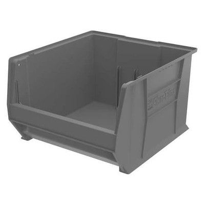 Akro-Mils 30283Grey Storage Bin, Plastic, Gray, 12 In H, 18 3/8 In W, 20 In L