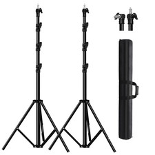 2Pack 118" /3m Heavy Duty Light Stands Spring Cushioned Tripod Stands Max Loa...