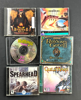 Baldur's Gate 2 PC CD-ROM  2000 4 Discs (LOT) Diablo 2, Guild Wars, Spearhead VG