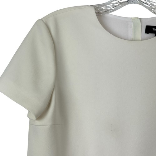 Theory Women's Petite Short Sleeve Crop Top Blouse Admiral Crepe O0109529 $265 - Picture 3 of 9