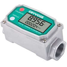 GRYVOZE 3/4 Inch Digital Turbine Fuel Flow Meter, 0.8-13.2 GPM inch
