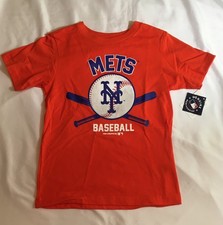 Genuine Merchandise New York Mets T-Shirt Boys Large 12/14 Orange Baseball