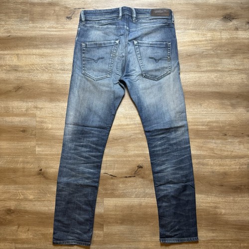Jeans Diesel Uomo 31x30 Blu Belther Slim Gamba Conica Rockstar Traforato Strappato - Foto 3 di 15