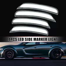 LED Fender Side Marker Light Lamps For Dodge Charger 2015-2022 Clear #68214405AA