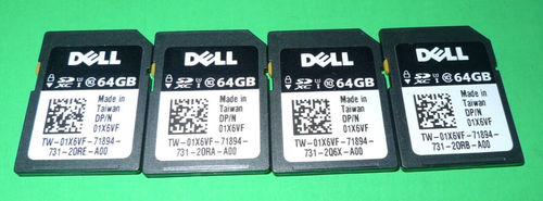 (Lot of 4) New Genuine Dell 64GB iDRAC vFLASH Class 10 SD XC Card 1X6VF ...
