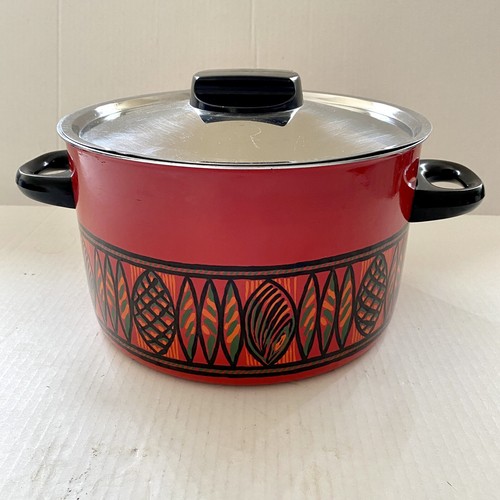 MCM SILIT ENAMELED BLACK FOREST PATTERN 6 qt POT Made in GERMANY 6 X 10 IN
