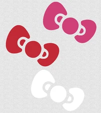Hello Kitty Bow Vinyl Decal Sticker Pink White Red