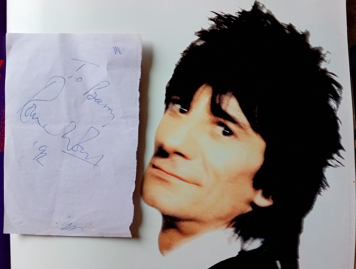 RONNIE WOOD ROLLING STONES Genuine signed page THE World's BEST ROCK BAND eBay