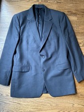 Brooks Brothers Men's 346 Stretch Wool Two Button Blazer Dark Gray Size 44 Reg