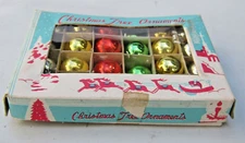 Lot VTG Glass Feather Tree Multicolor BALL 15mm Mini Christmas Ornaments Japan 2