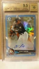 BGS 9.5/10 - 2018 Bowman Chrome OSIRIS JOHNSON True Blue Refractor AUTO /150