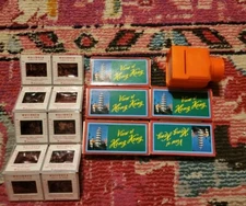 Vintage 35mm slide viewer & View  Hong Kong travel souvenir photos set lot RARE