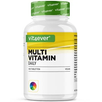 VIT4EVER Multivitamin Daily - 450 Tabletten (vegan) - 16 Vitamine + Mineralien