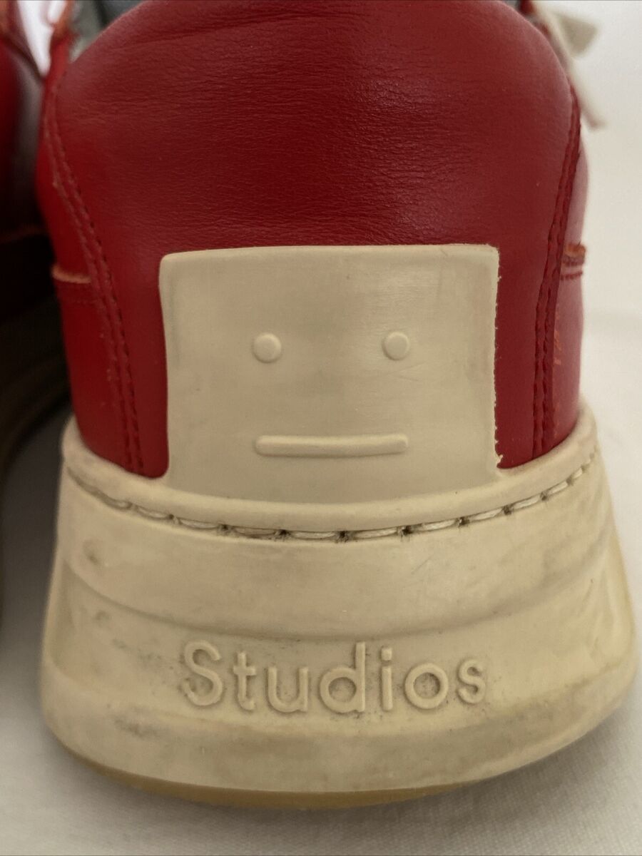 Acne Studios MEN'S PEREY RED LACE UP SNEAKERS Trainers EU 42