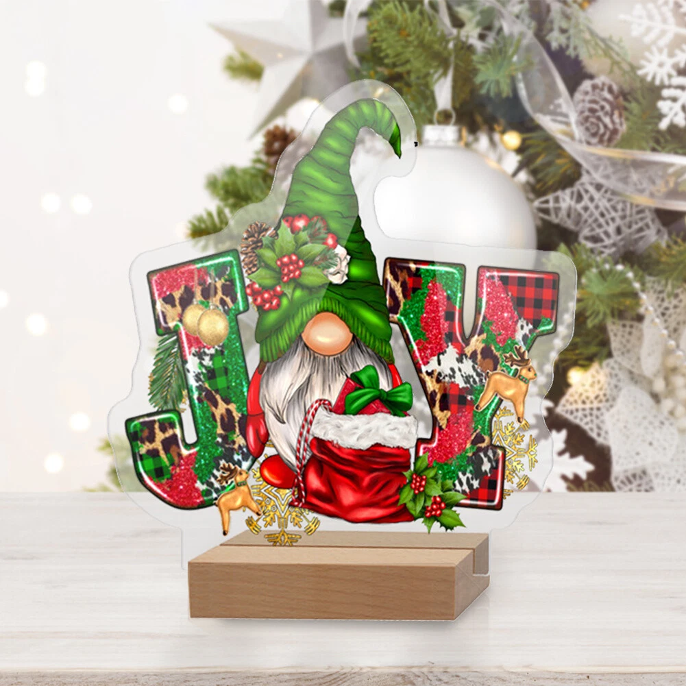 Christmas Acrylic Table Top Sign Holiday Party Supplies 10.8x12cm