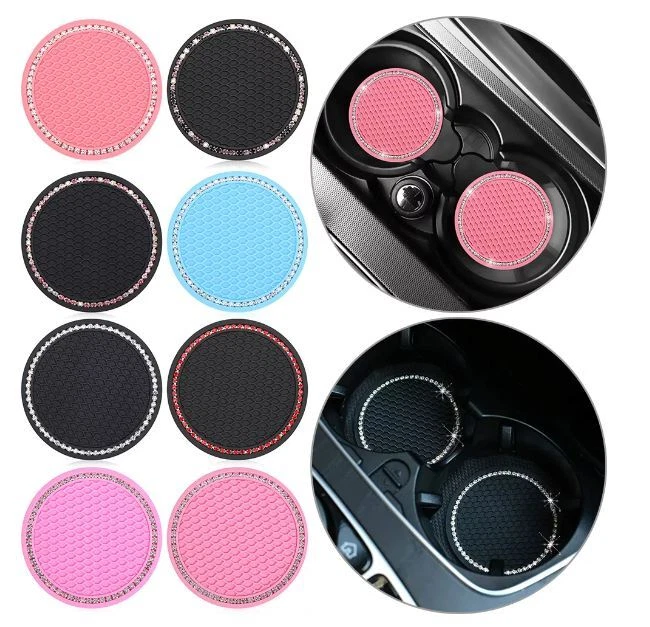 2x Anti-Slip Mat Coaster Insert Car Van Silicone Diamond Cup Holder UK Seller - Image 1 of 4