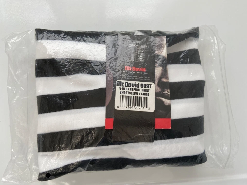 Nueva camisa de árbitro de baloncesto para hombre talla grande (rayas de 1 pulgada) Foto 2 de 3