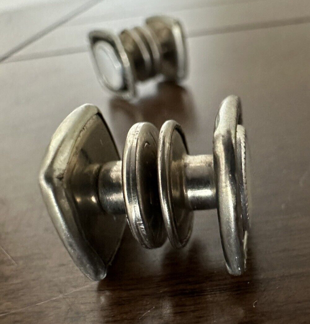 1920's Cufflinks, Snap Link Buttons, Silver Tone … - image 3