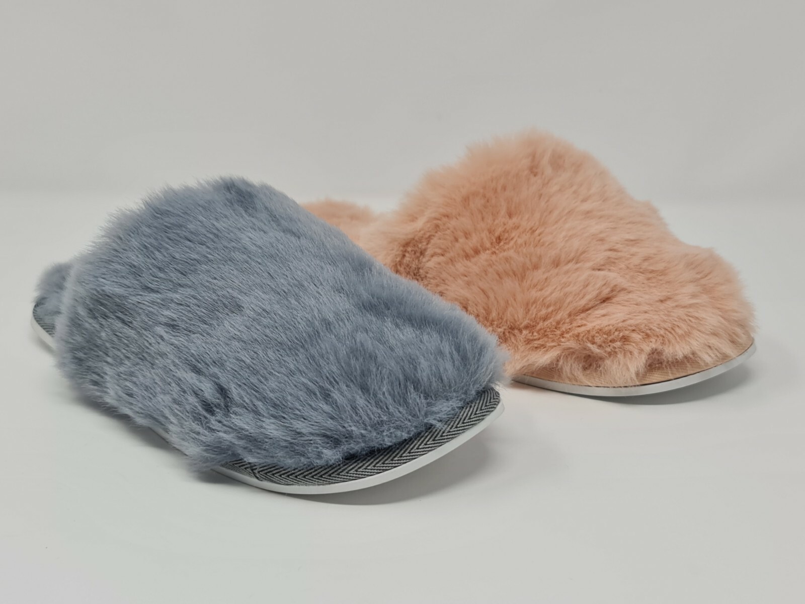 WOMENS FLUFFY LONG FAUX FUR LADIES COSY MULE SLIPPERS SHOES SIZE S3-4 M5-6  L7-8 | eBay