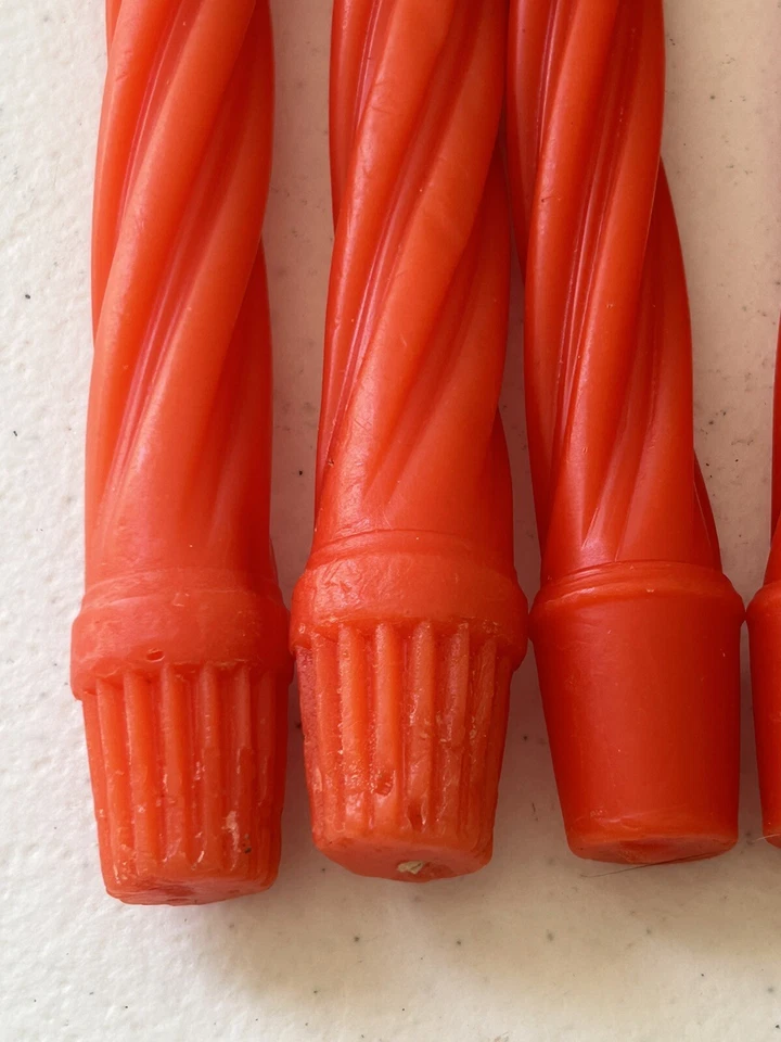 Vintage Beeswax Candles Tapered Lot Of 7 Orange & Green J - Image 2 of 4