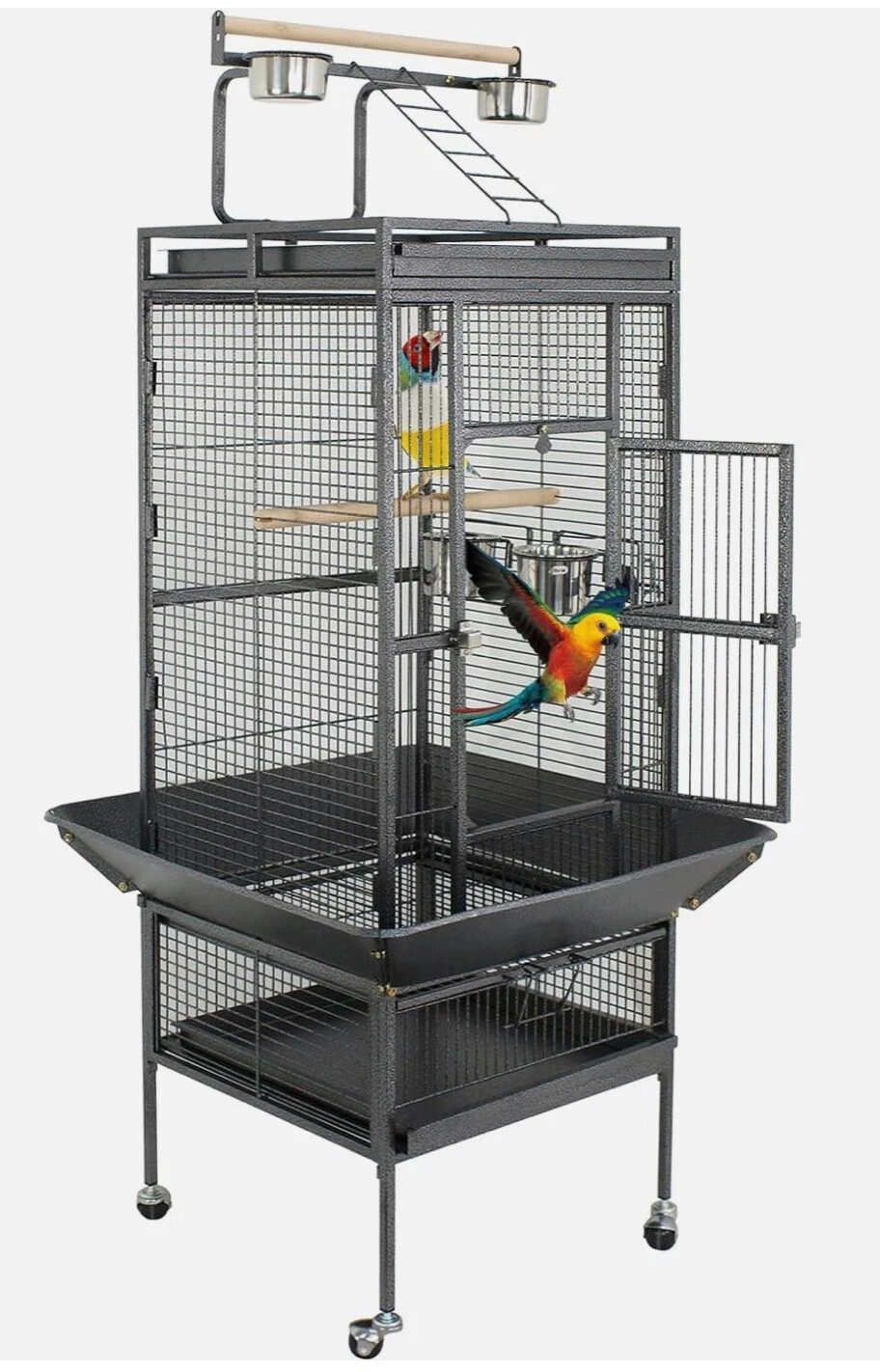 61-Inch Playtop Parrot + Bird Cage Wrought Iron Large Rolling Stand Birdcage NEW
Opens in a new wind