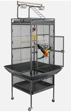 61-Inch Playtop Parrot  Bird Cage Wrought Iron Large Rolling Stand Birdcage NEW