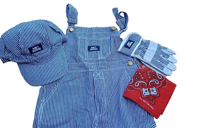 Get Real Gear Train Conductor Engineer Overalls Full Costume Dress Up Kids 6 8