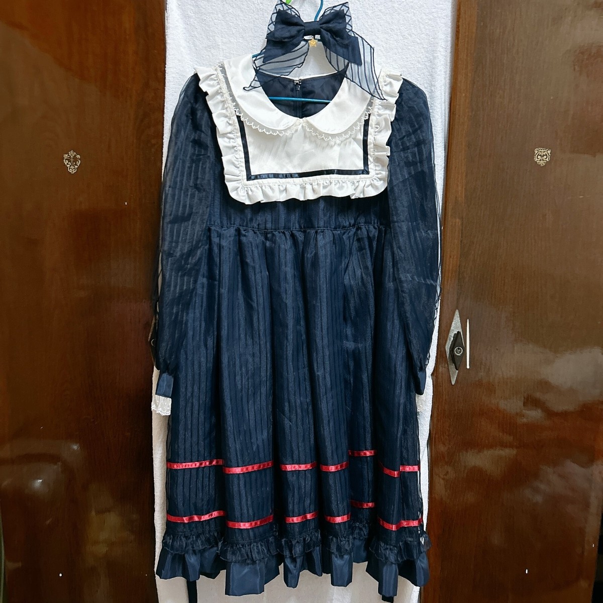 Angelic Pretty Stripe Stella OP Set in Navy AP Tokyo Store Limited