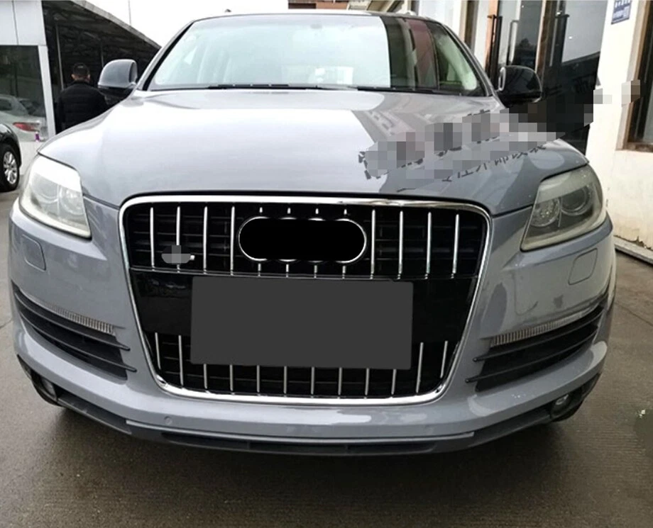 For 2007 2008 2009-2015 Audi Q7 SQ7 Sliver Mesh Grille Front Bumper Grille Grill - Image 2 of 4