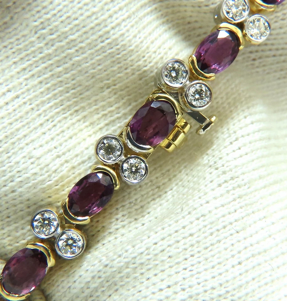 12.90ct Natural Ruby Diamonds Bracelet 14 Karat Two Toned** - Image 4 of 4
