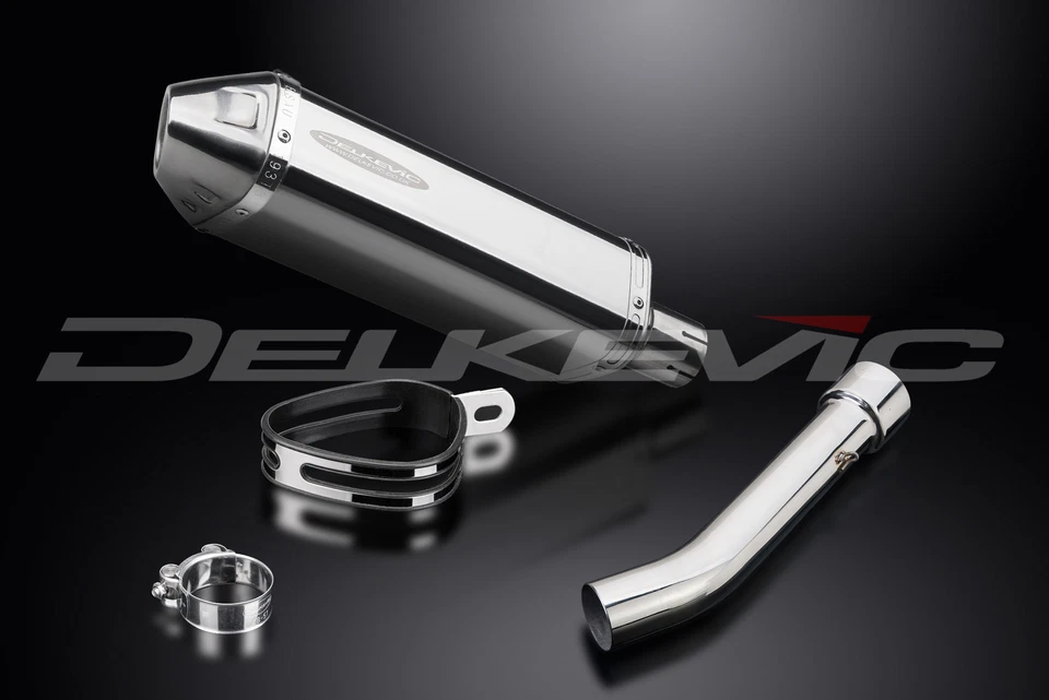 Aprilia Tuono 2003-2004 Delkevic Slip On 13" Tri-Oval Stainless Exhaust Muffler - Image 3 of 4