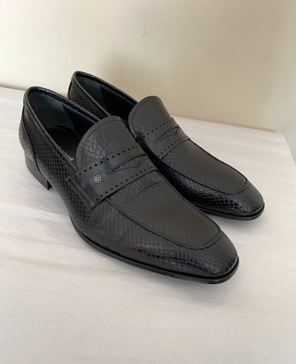 $600 roberto cavalli Embossed Snake Leather Dress Loafers  display picture 2