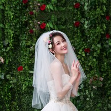 Wedding White Bridal Veil Double Layer Net with Comb Veils Headwear Accessories