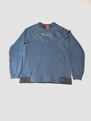 Nike Air Max Sportswear Sweatshirt Mens Medium Spellout Blue Black 861582 454