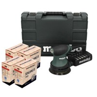 Metabo Fsx 200 Intec Exzenterschleifer 125 Mm + 4X Toolbrothers Schleifnetz Set