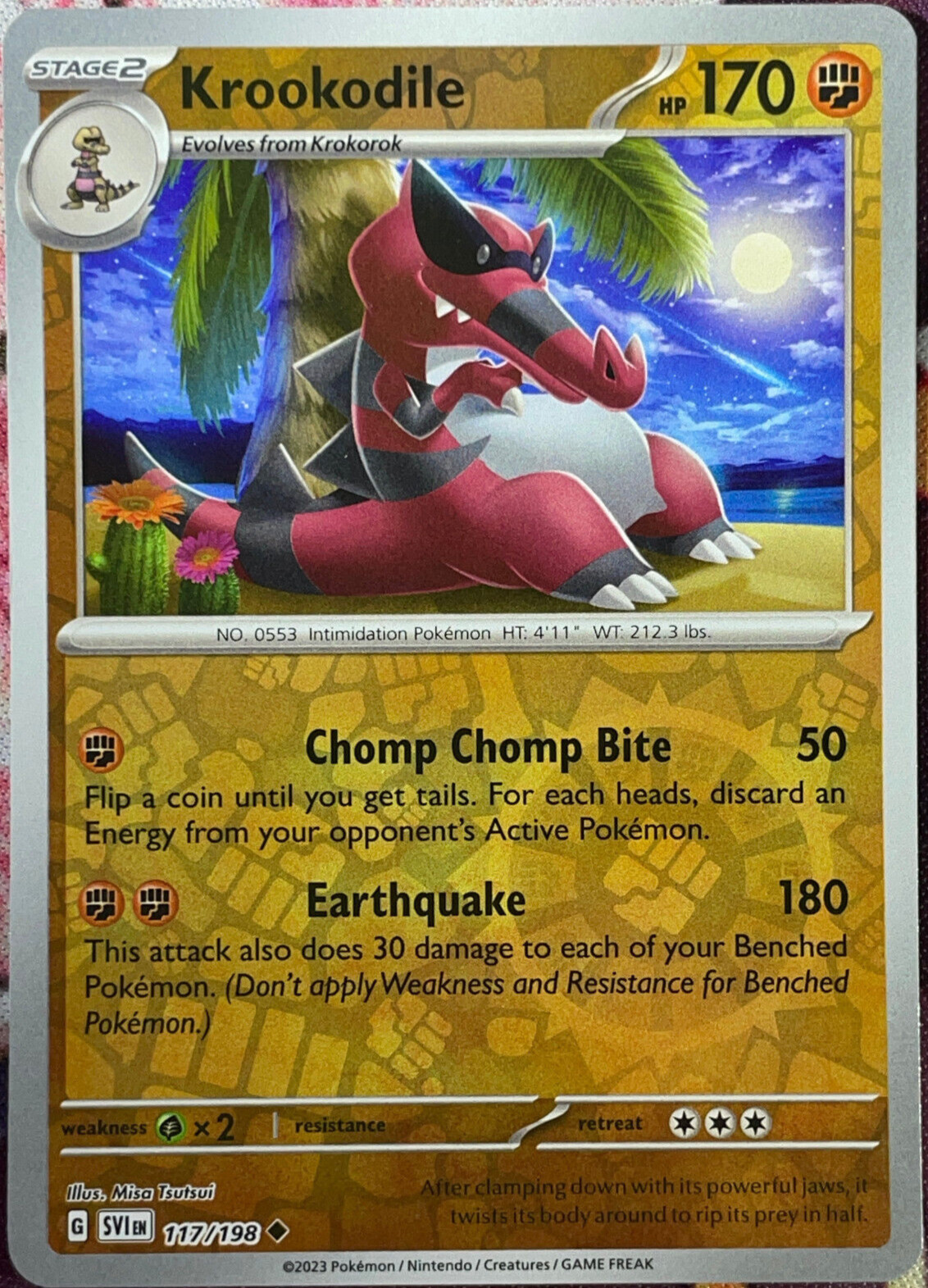 Krookodile Reverse Holo - 117/198 - Scarlet & Violet Base Pokemon 2023