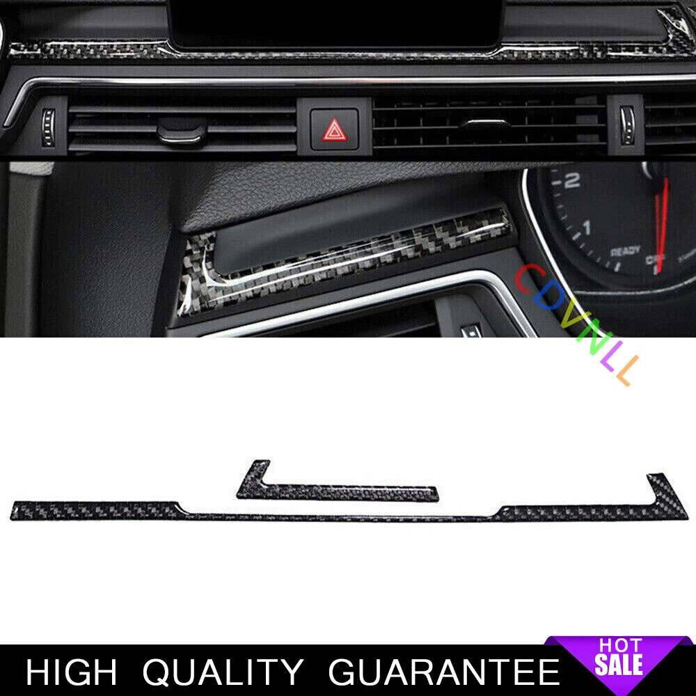 Central Console Instrument Strip Trim For Audi A4 A5 2017-2021 Real Carbon Fiber