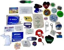 Vintage Lot Advertising Gadgets Buttons Linen Bag Magnets Bottle Openers & More