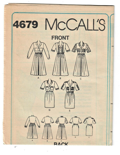 McCall’s 4679 Sewing Pattern Misses Shirtwaist Dresses 2 Lengths Fashion Basics - Picture 3 of 4