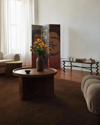 Hand-Tufted Grand Walnut Rug Hand Made Rugs Carpets For Bedroom Aesthetic - Picture 5 of 5