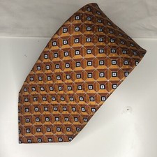 JZ RICHARDS Tie Orange Geometric All Silk Made in USA