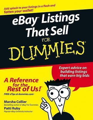 eBay Listings that Sell for Dummies, Collier, Marsha, Good Book
