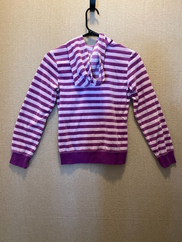 So Jacket Girls Medium Purple striped with Hood - Picture 7 of 12