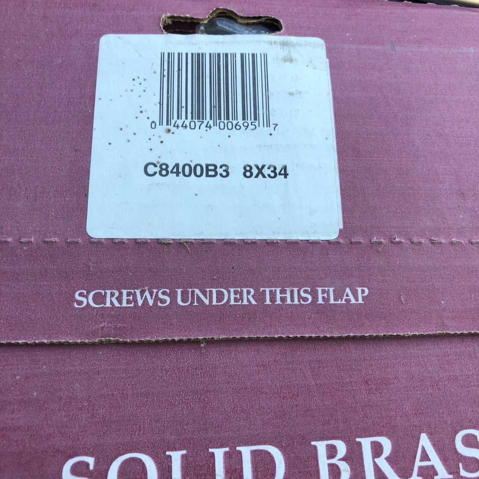 New Old Stock IVES Schlage 8”x34” Solid BRASS Kick Plate Heavy Duty