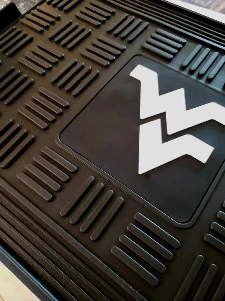 Felpudo de goma de la Universidad de Virginia Occidental 31,5"x19,25" nuevo felpudo negro/blanco Foto 2 de 4