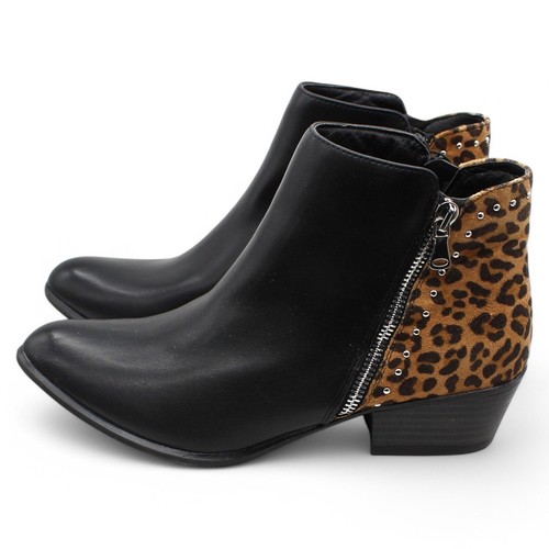 Esprit Tonya Ankle Boots, Black Leopard, Women's (Size 7.5) - Imagen 6 de 8